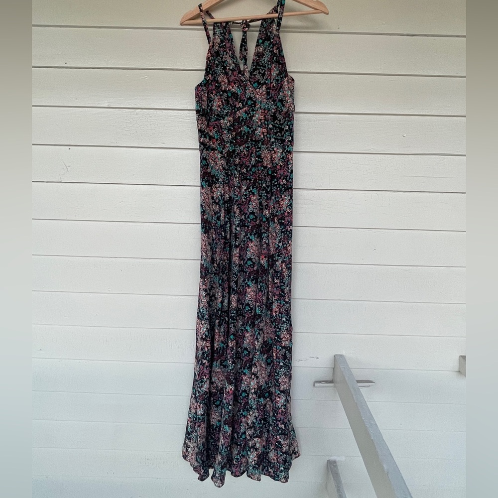 Kachel Floral 100% Silk Maxi Dress